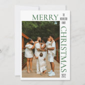 Carte de Noël Joyeux vert moderne (Devant)