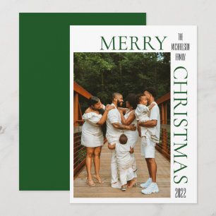 Carte de Noël Joyeux vert moderne