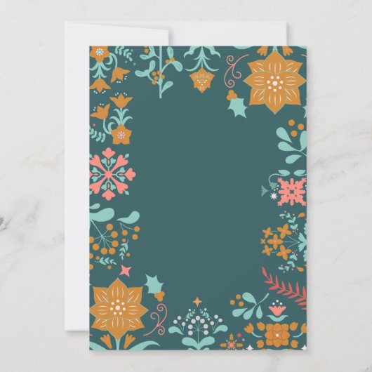 Carte de Noël Joyeux Vert Retro (Dos)