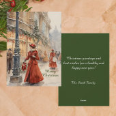 Carte de Noël Joyeux Victorian Watercolor