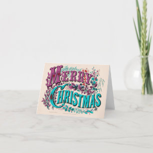 Carte de Noël Joyeux vintage