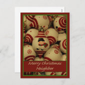 Carte de Noël Joyeux Voisin (Devant / Derrière)