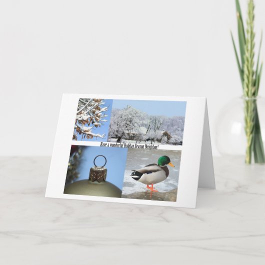Carte de Noël Joyeux Voisin (Devant)