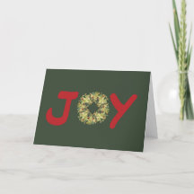 Carte de Noël Joyous Light Heart Wreath