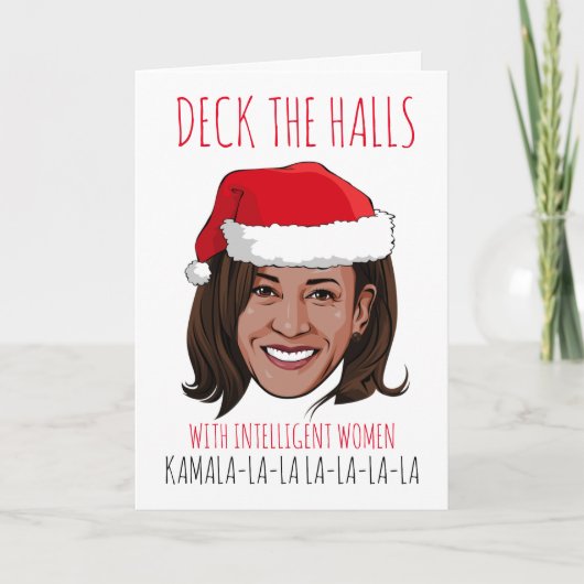 Carte de Noël Kamala : Deck the Halls (Devant)