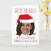Carte de Noël Kamala : Deck the Halls (Fleur jaune)