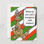 Carte de Noël kangourou avec blague de bois (Dos)