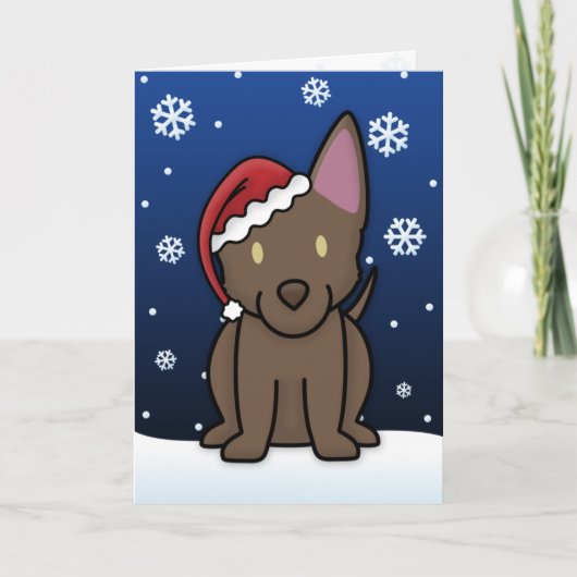 Carte de Noël Kawaii Australian Kelpie (Devant)