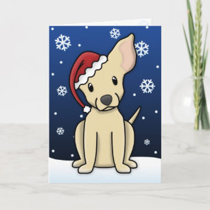 Carte de Noël Kawaii Fawn Chihuahua