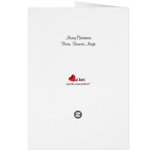 Carte de Noël Kawaii Ninja (Dos)