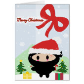 Carte de Noël Kawaii Ninja (Devant)