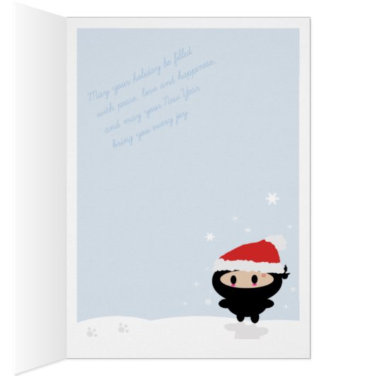 Carte de Noël Kawaii Ninja (Intérieur (Droit))