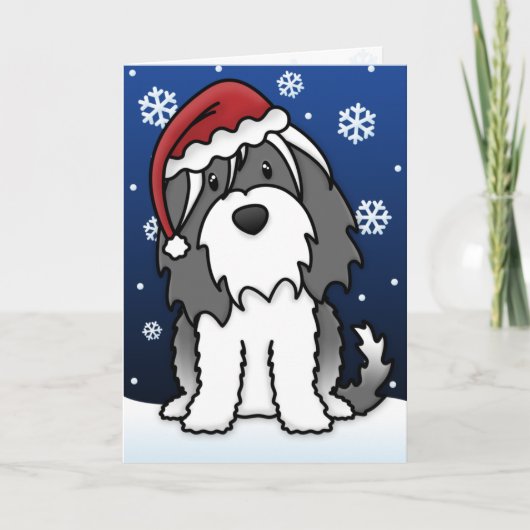 Carte de Noël Kawaii Tibétain Terrier (Devant)