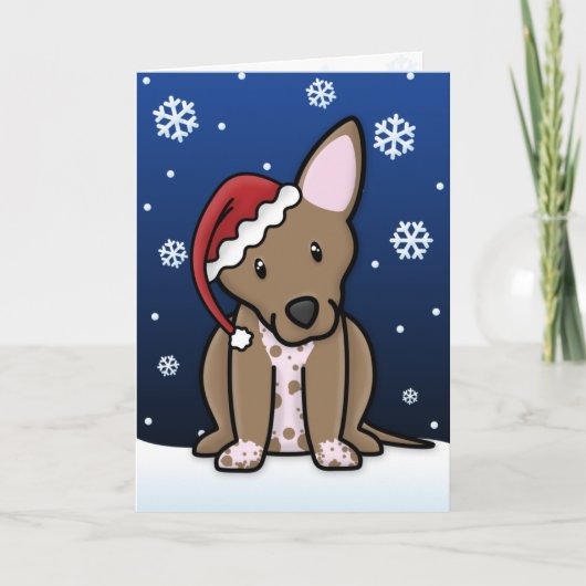 Carte de Noël Kawaii Xoloitzcuintli (Devant)