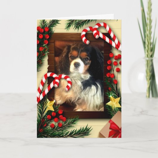 Carte de Noël King Charles Spaniel mignonne (Devant)