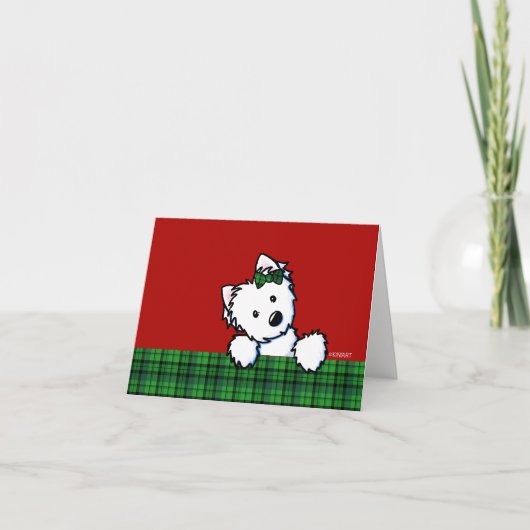 Carte de Noël KiniArt Westie (Devant)