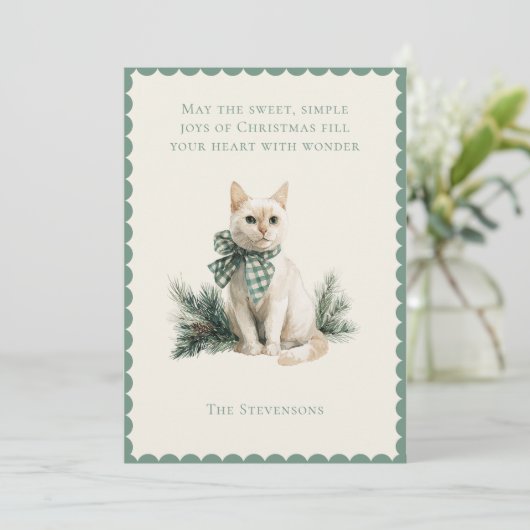 Carte de Noël Kitty Cat avec pin plat (Debout devant)