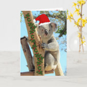 Carte de Noël Koala (Fleur jaune)