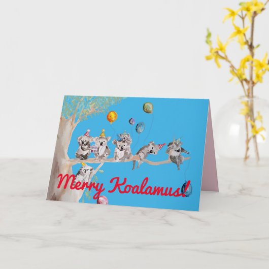 Carte de Noël Koala Joyeux Koalamus Carte pour Enf (Fleur jaune)