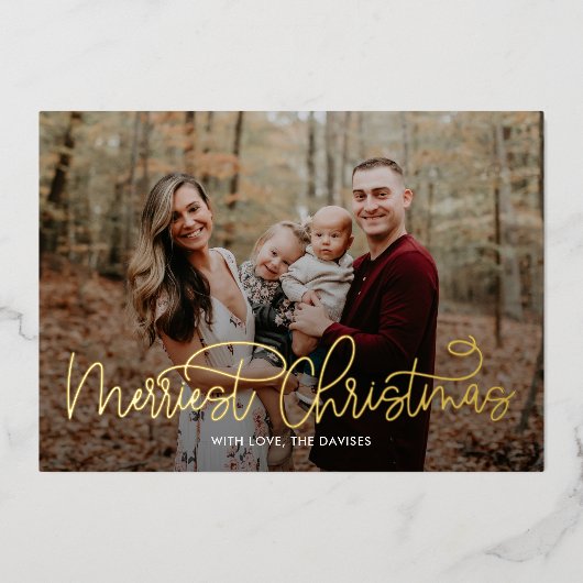 Carte de Noël la plus joyeuse avec écriture hip en (Recto)