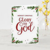 Carte de Noël la plus joyeuse Gloire à Dieu (Fleur jaune)