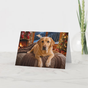 Carte de Noël Labrador Jaune