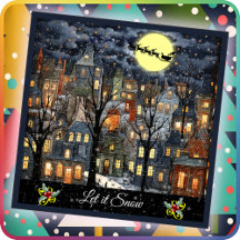 CARTE DE NOËL - Laisser neiger - Carte à deux côté