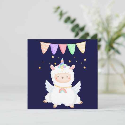 Carte de Noël lama (Debout devant)