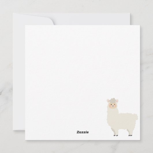 Carte de Noël lama (Dos)