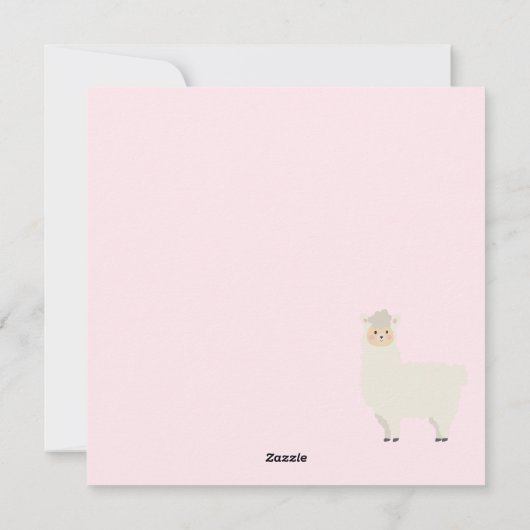 Carte de Noël Lama (Dos)