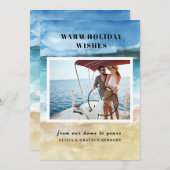 Carte de Noël Land & Sea Photo Beach (Devant / Derrière)