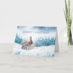 Carte de Noël lapin de prière
