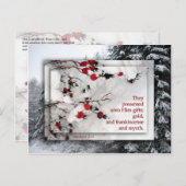 Carte de Noël "le cadeau de Dieu " (Devant / Derrière)