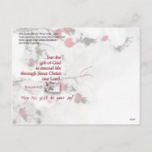 Carte de Noël "le cadeau de Dieu " (Dos)