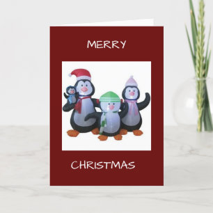 CARTE DE NOËL : LES MANCHOTS SE RASSEMBLENT POUR D