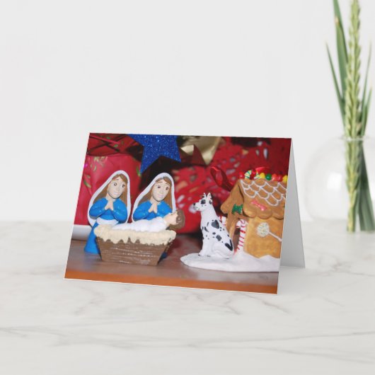 Carte de Noël lesbienne avec chien (Devant)