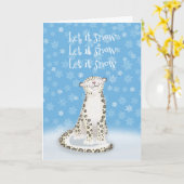 Carte de Noël 'Let it snow' mignonne léopard des n (Fleur jaune)