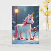 Carte de Noël Licorne Magique (Fleur jaune)