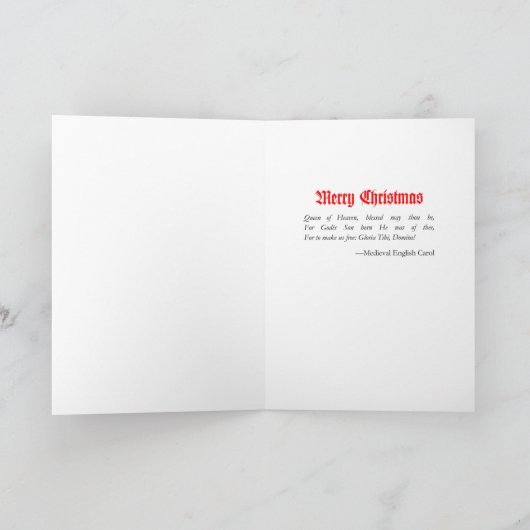 Carte de Noël : L'Immaculée Conception (Intérieur)