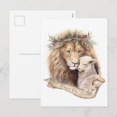 Carte de Noël Lion Et Agneau (Devant / Derrière)