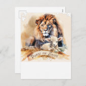 Carte de Noël Lion Et Agneau (Devant / Derrière)