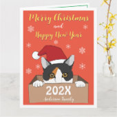 Carte de Noël Little Kitty (Fleur jaune)