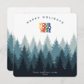 Carte de Noël Logo d'affaires de la Forêt Bleue (Devant / Derrière)