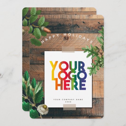 Carte de Noël Logo d'Affaires vintage (Devant / Derrière)