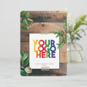 Carte de Noël Logo d'Affaires vintage (Debout devant)