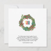 Carte de Noël Logo d'affaires Wreath Vacances (Dos)