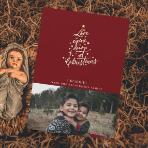Carte de Noël Love Came Down avec photo