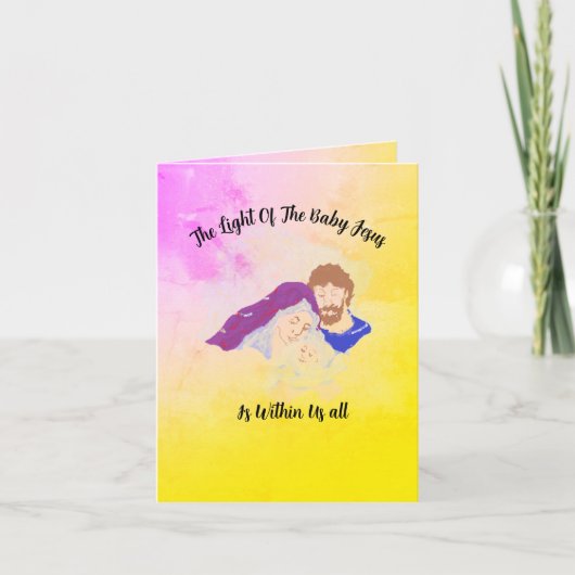 Carte de Noël : Lumière Du Bébé Jésus (Devant)