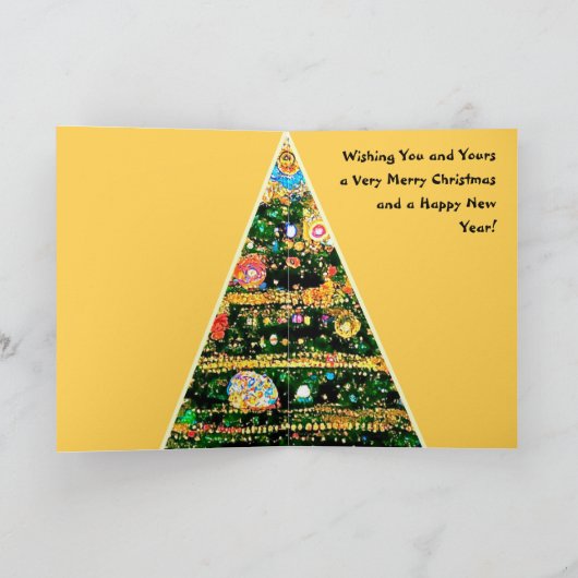 Carte de Noël lumières de l'arbre dans le style de (Intérieur)