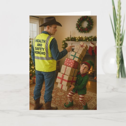 Carte de Noël - Lutin et sécurité (Devant)